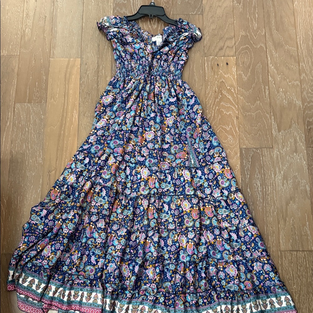 Zury Silk Floral Blue Maxi Dress - Picture 2 of 10